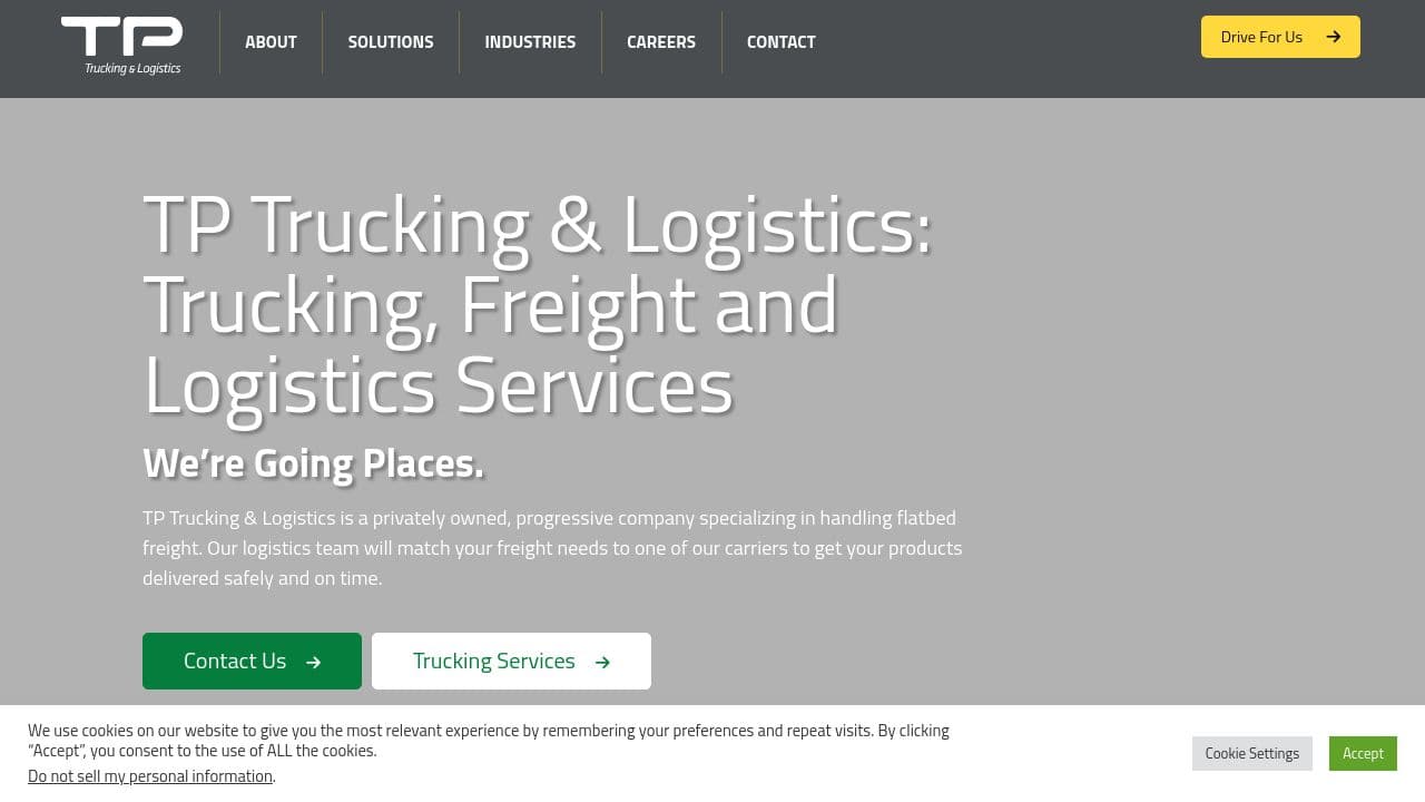 TP Trucking website screenshot