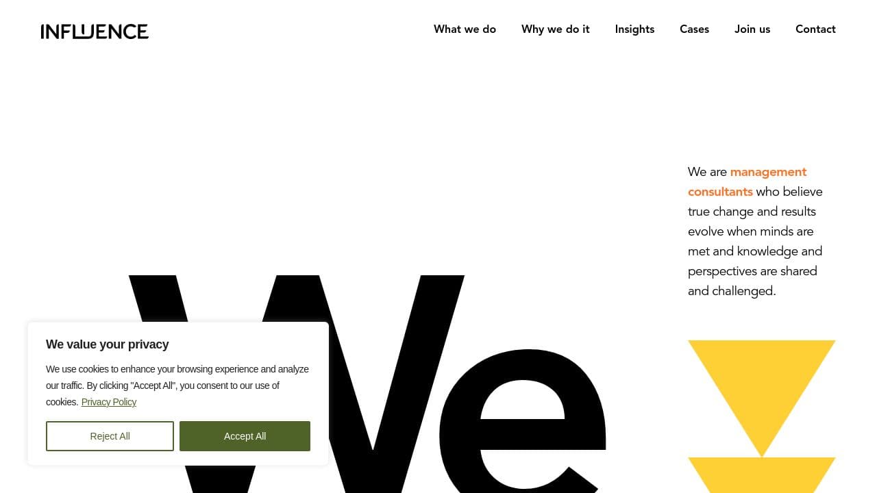 Influence AB website screenshot