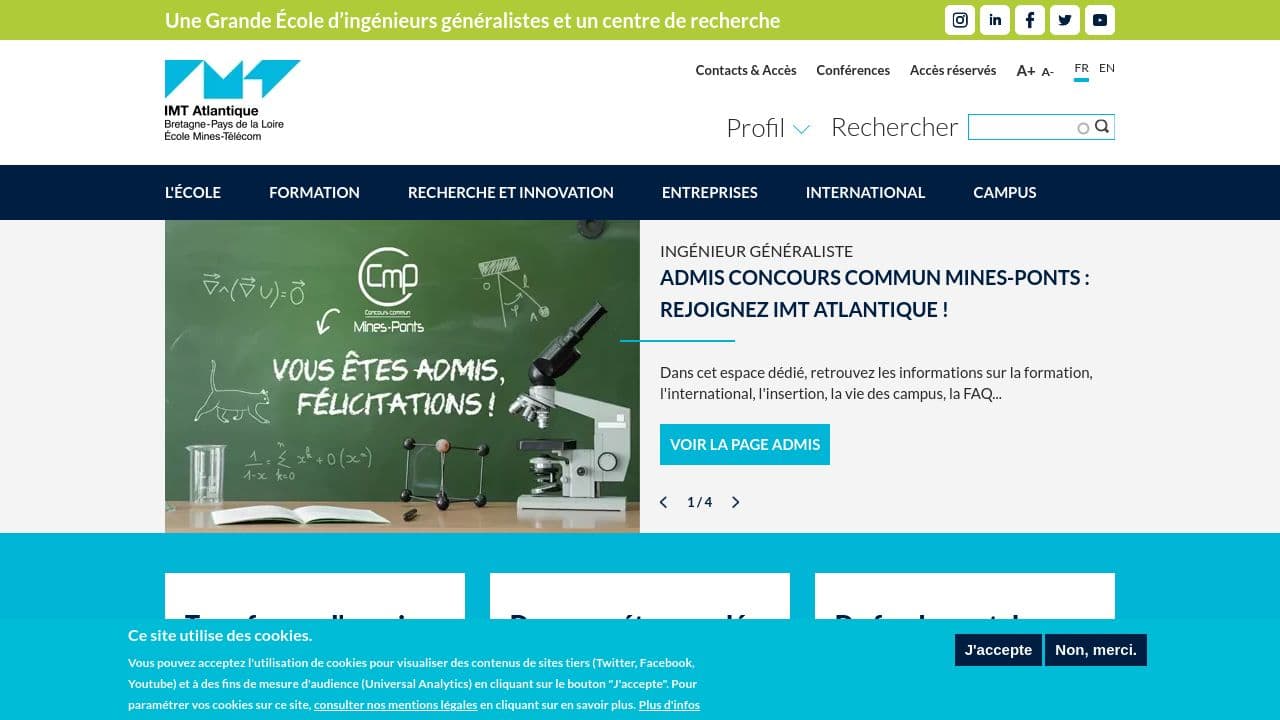 IMT Atlantique website screenshot