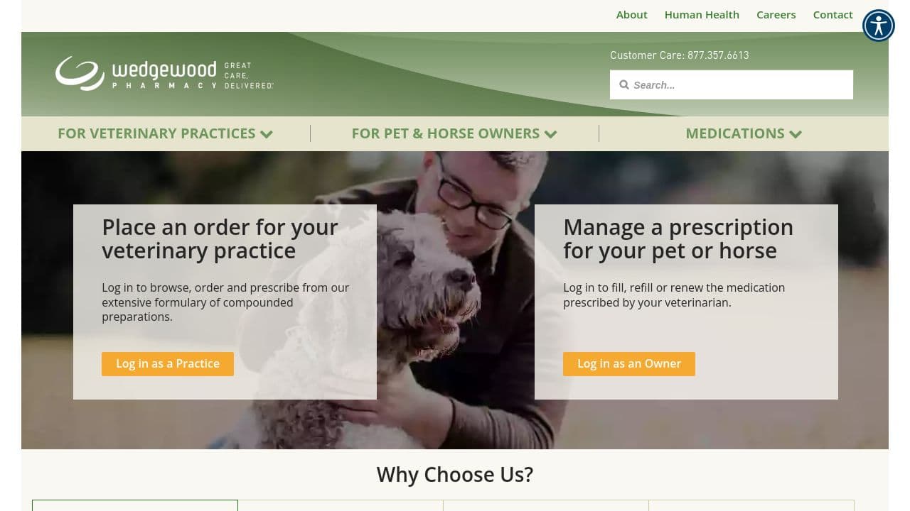 Wedgewood Pharmacy website screenshot