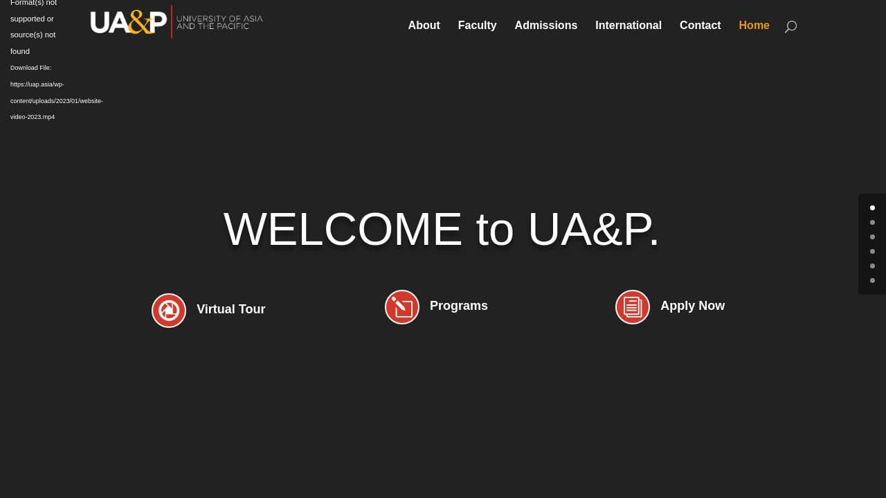 University of Asia and the Pacific website screenshot