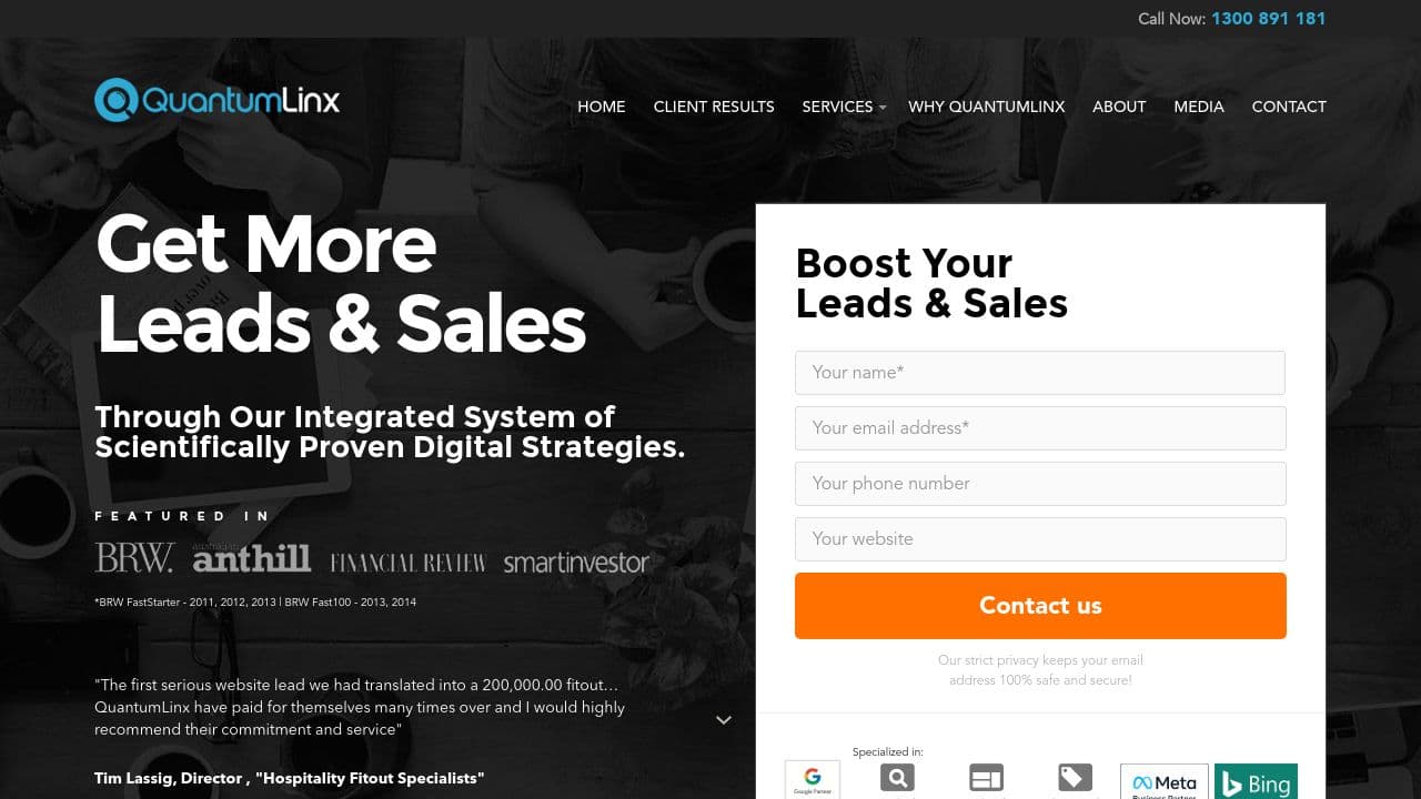 QUANTUMLINX website screenshot