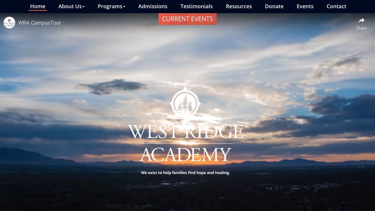 West Ridge Academy website screenshot