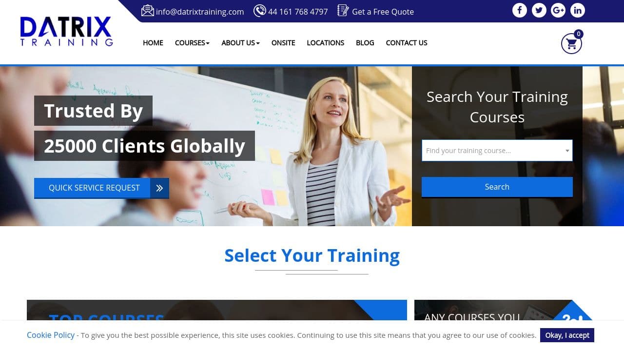 Datrix Training website screenshot