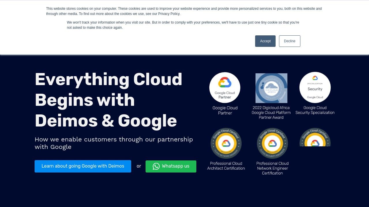 Deimos website screenshot