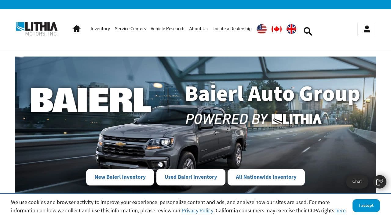 Baierl Automotive website screenshot