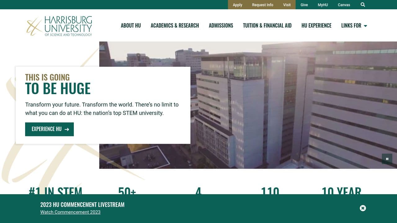 Harrisburg University of Science and Technology website screenshot