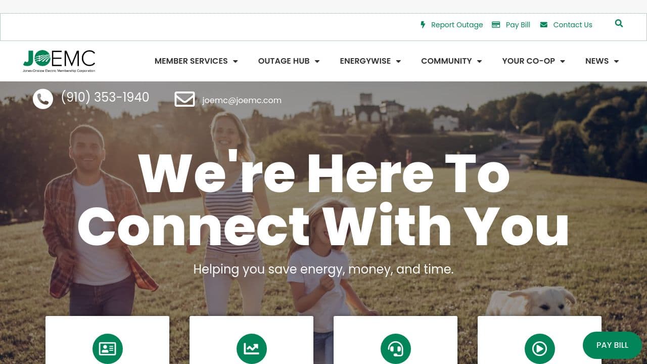 Jones-Onslow Electric Membership Corporation website screenshot