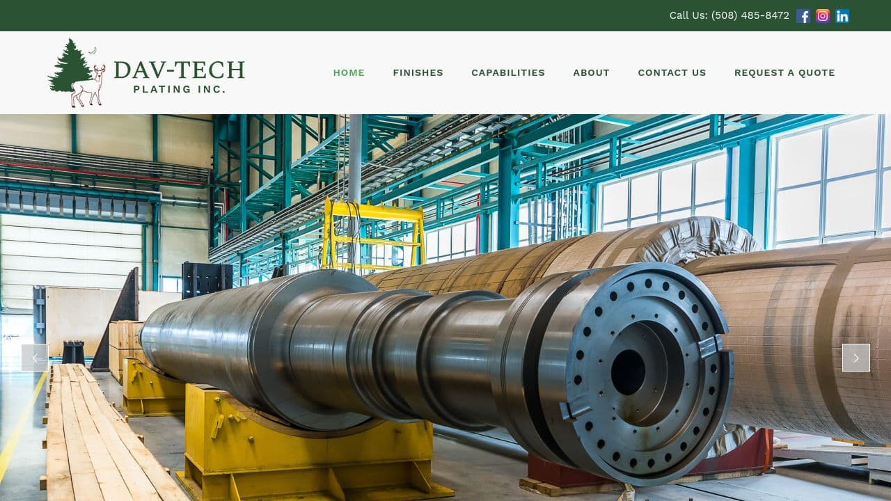 Dav-Tech Plating Inc. website screenshot