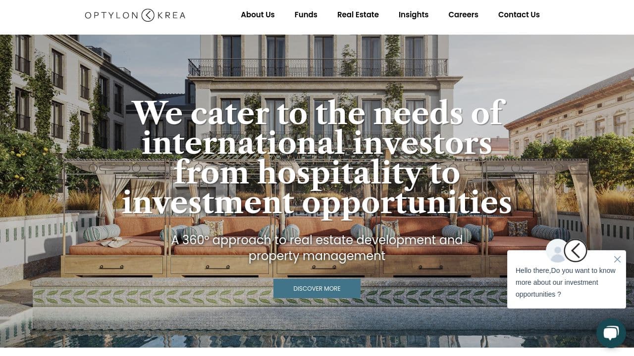 Optylon Krea website screenshot