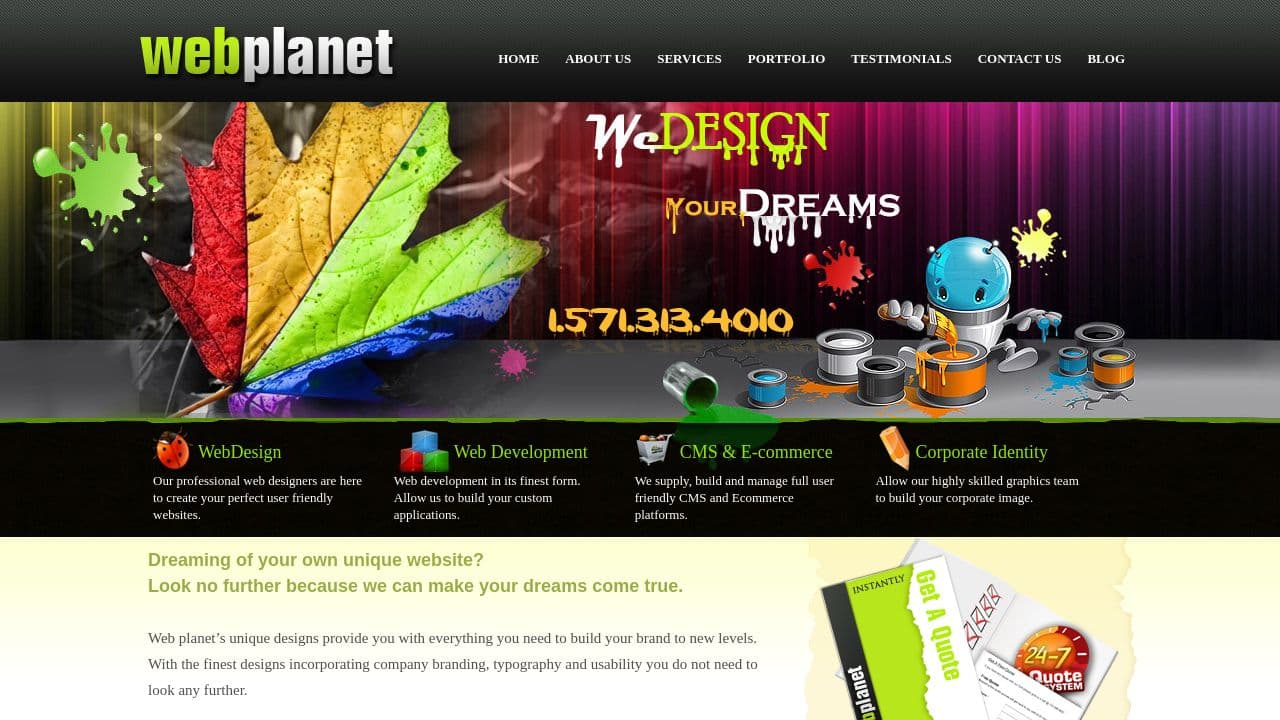 WebPlanet website screenshot