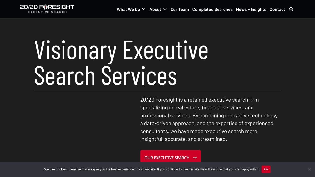 20/20 Foresight Executive Talent Solutions website screenshot