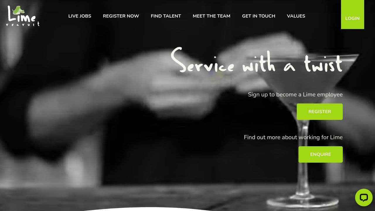 Lime Recruit website screenshot