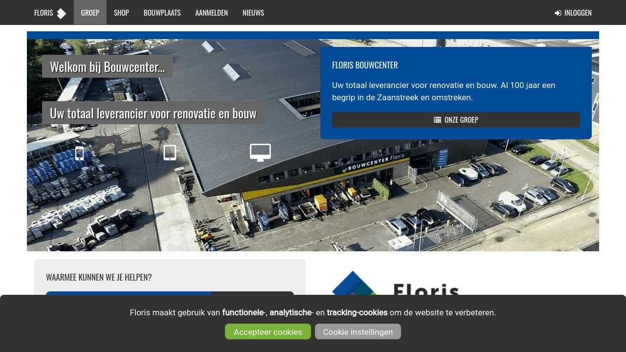 Bouwcenter Floris website screenshot