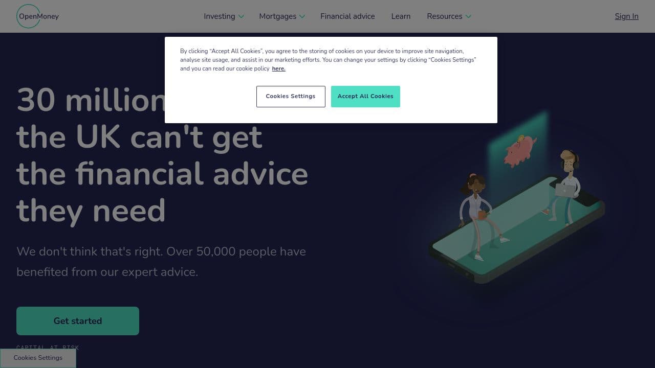 OpenMoney website screenshot