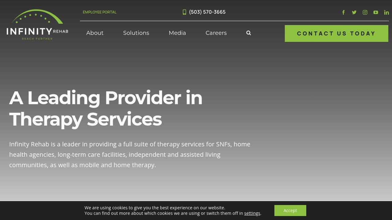 Infinity Rehab website screenshot