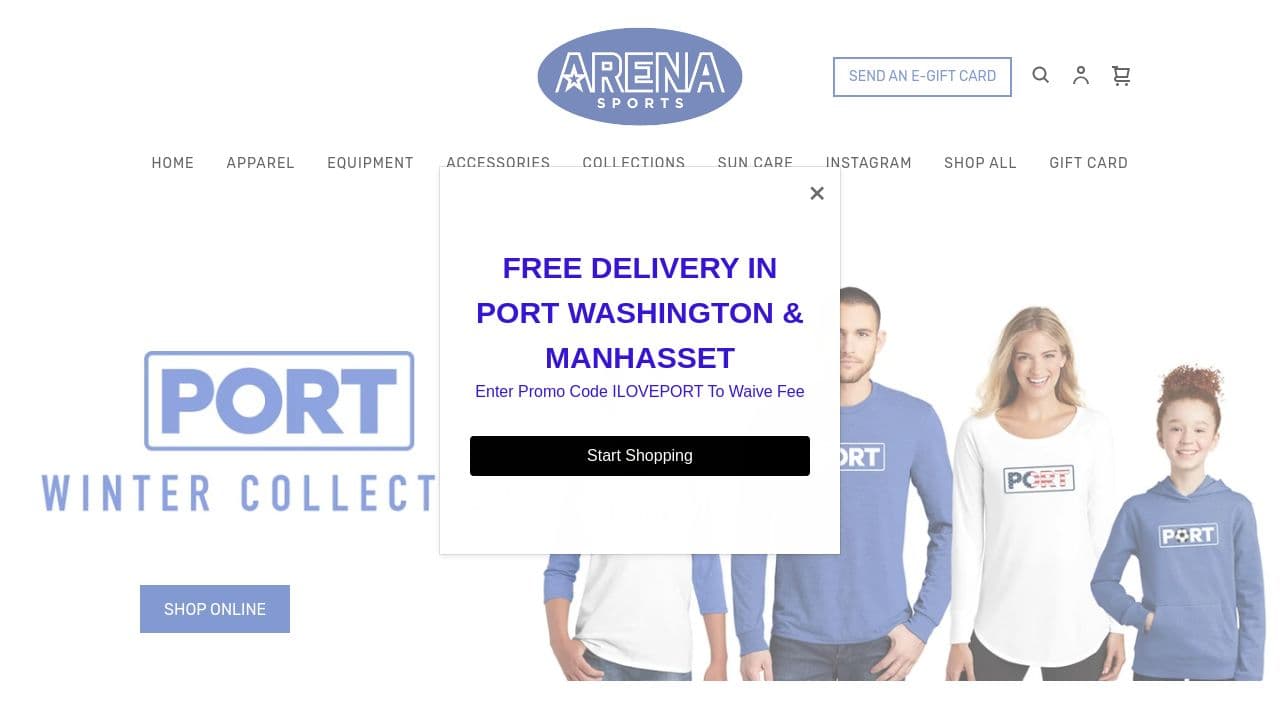 Arena Sports website screenshot