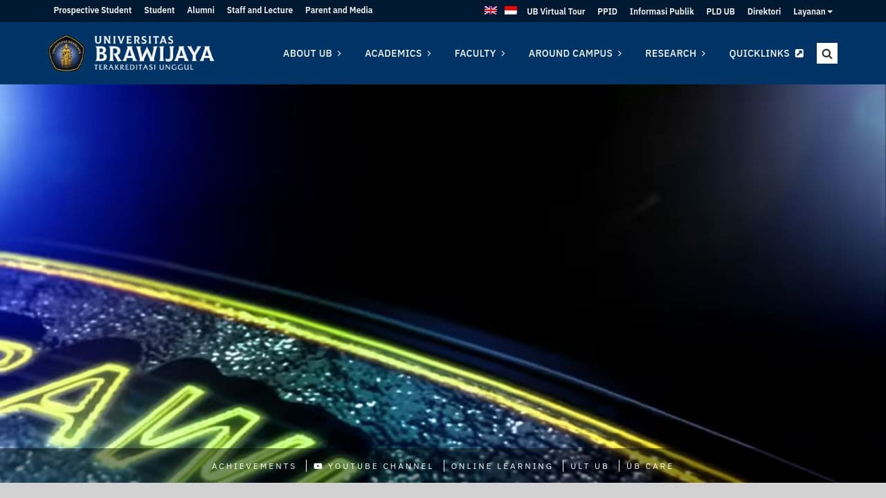 University of Brawijaya website screenshot