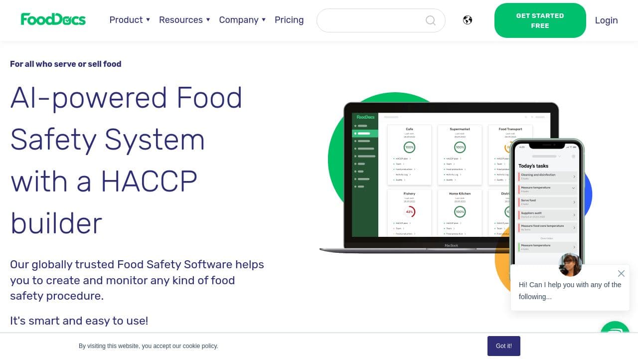 FoodDocs website screenshot