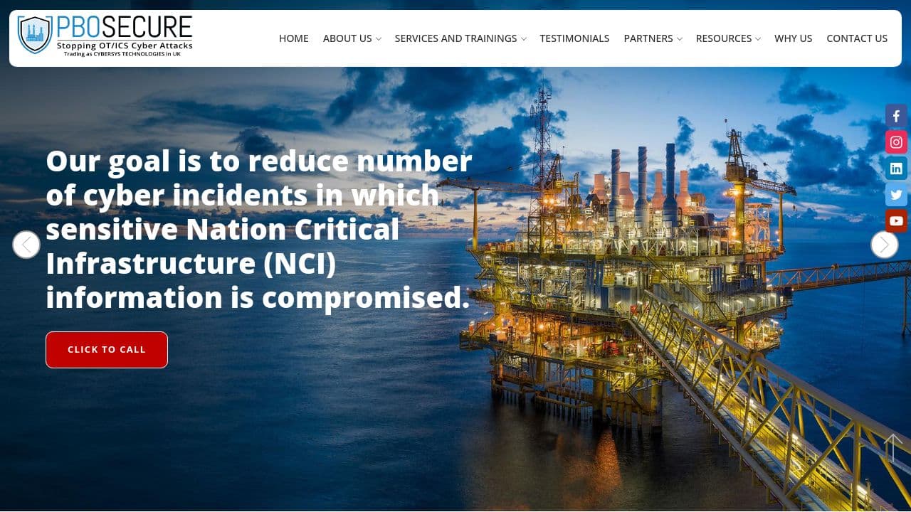 PBOSecure (Trading as Cybersys Technologies LTD. in UK) website screenshot