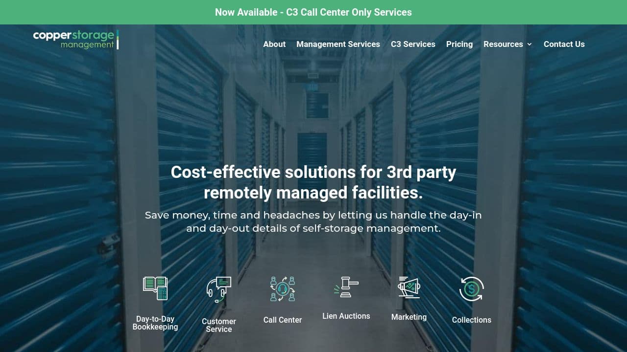 copper storage management website screenshot