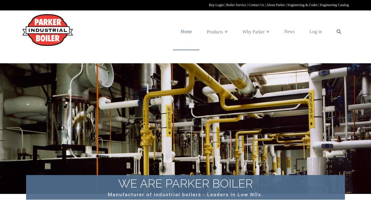 Parker Boiler Co website screenshot
