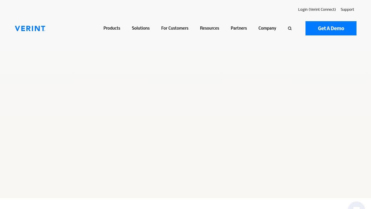 Verint Monet website screenshot