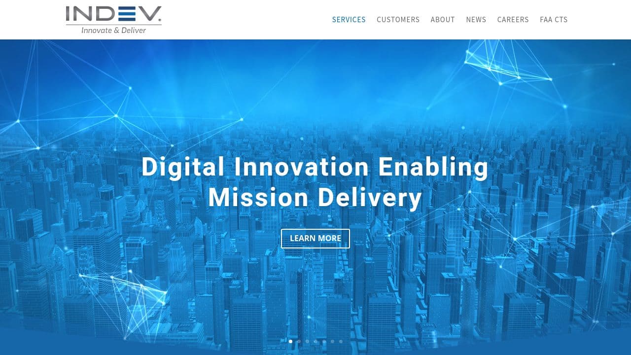 Indev website screenshot