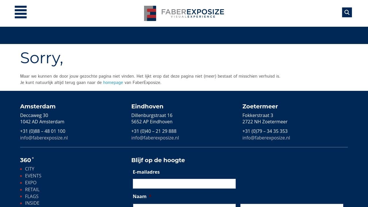 Exposize website screenshot