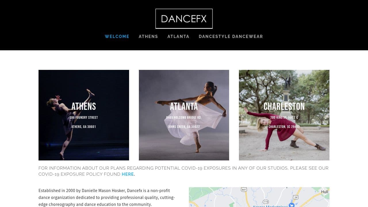 Dancefx, Inc website screenshot