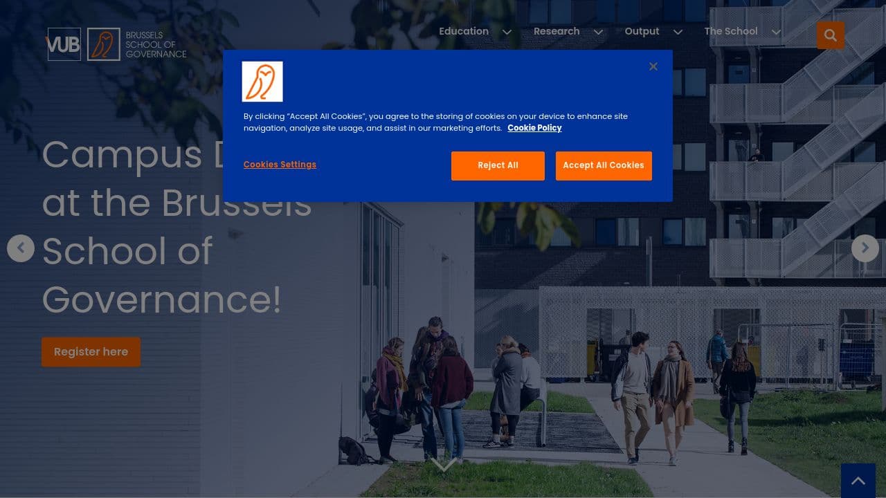 Vesalius College website screenshot