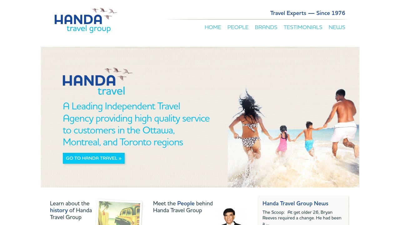Handa Travel Group website screenshot