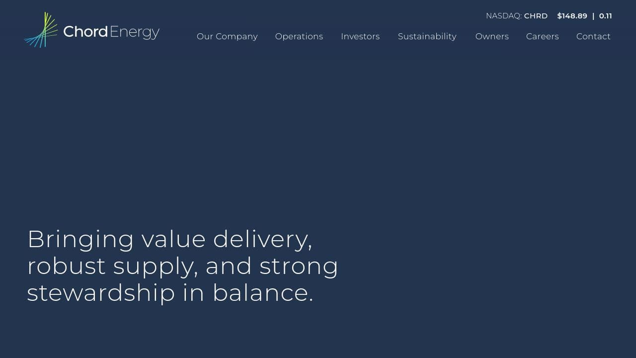 Oasis Petroleum website screenshot