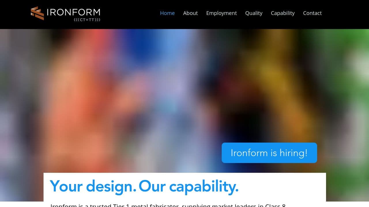 Ironform website screenshot