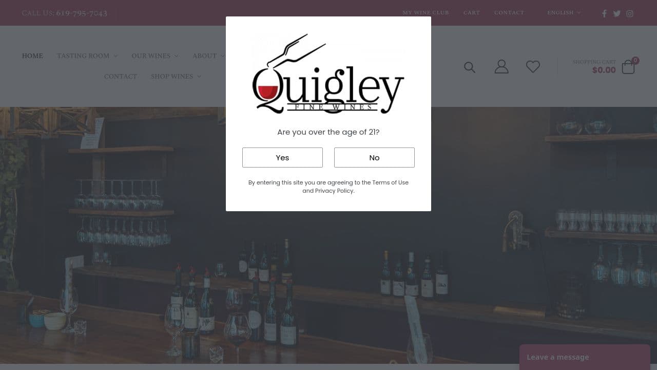 Quigley Fine Wines website screenshot