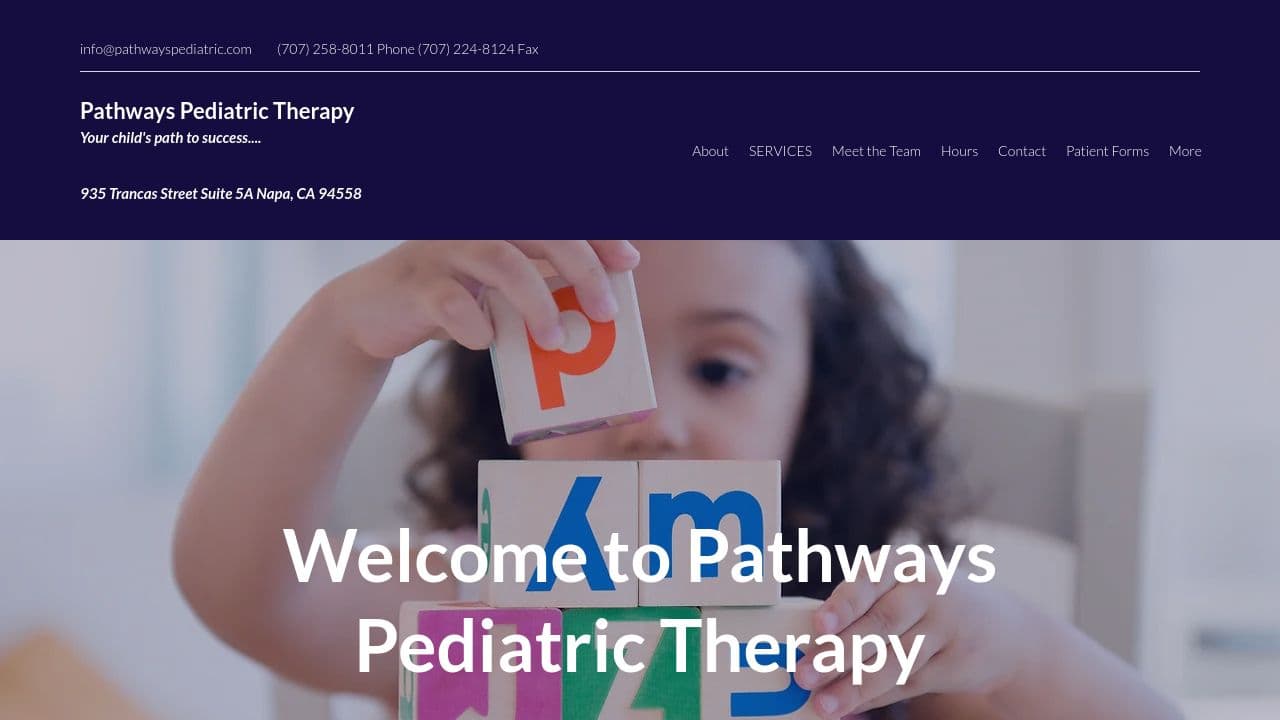 Pathways Pediatric Therapy website screenshot