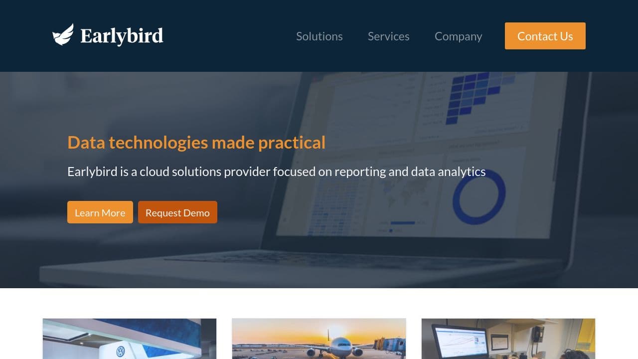 Earlybird website screenshot
