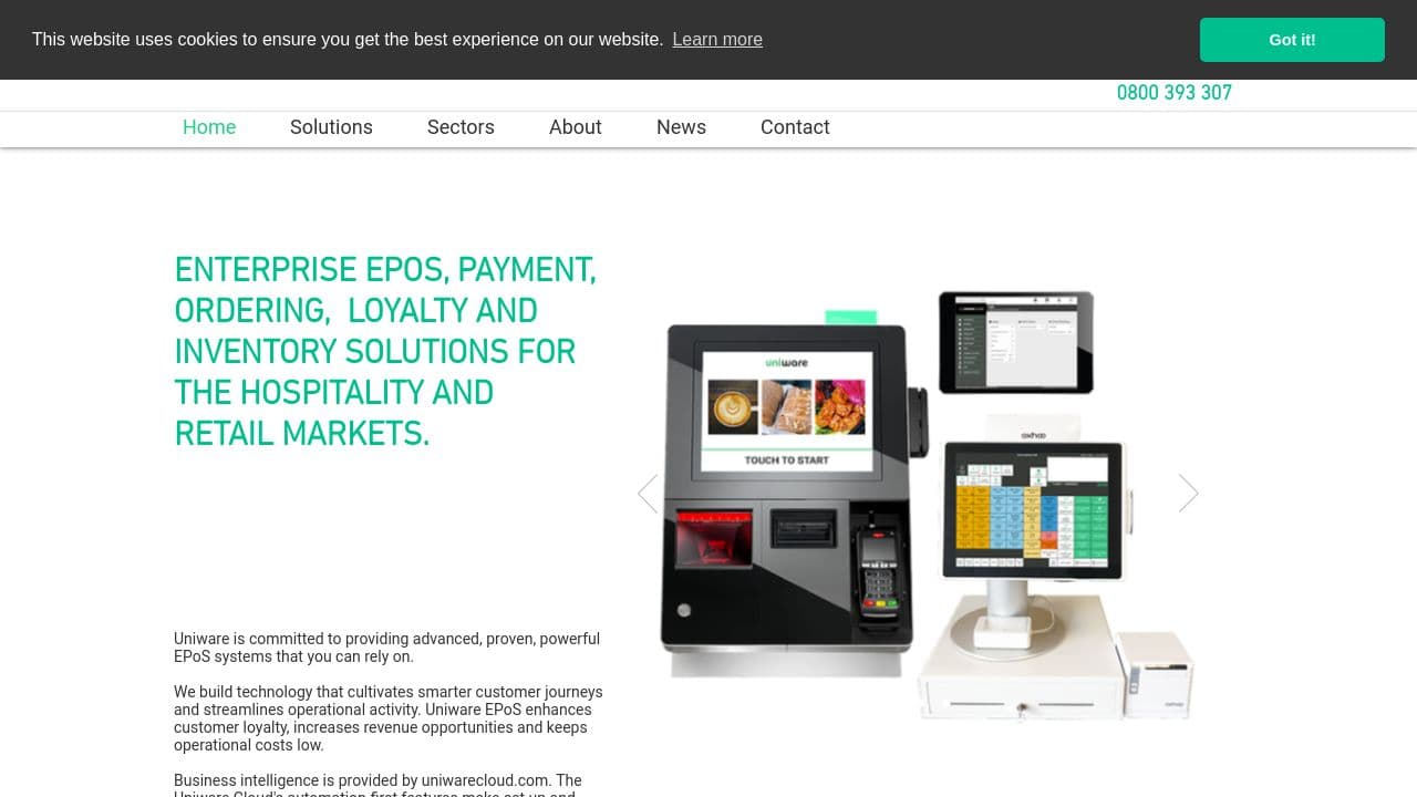 Uniware Systems website screenshot