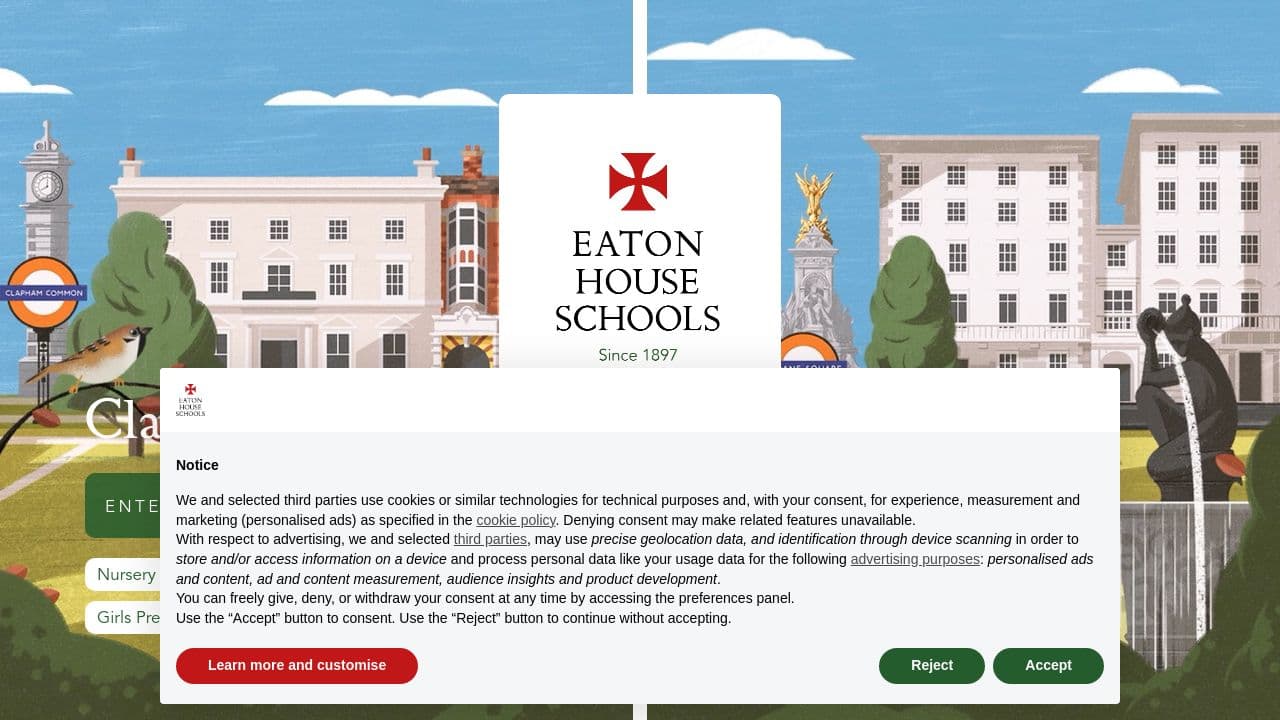 Eaton House Schools website screenshot
