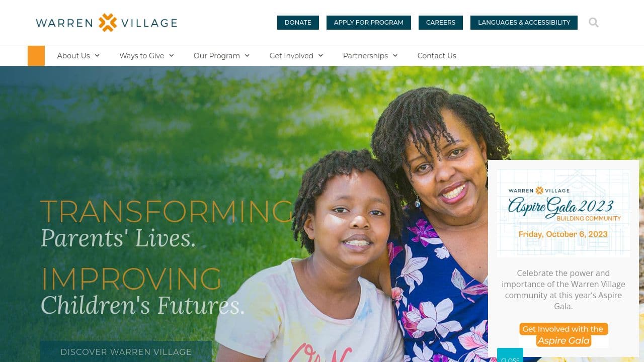 Warren Village website screenshot