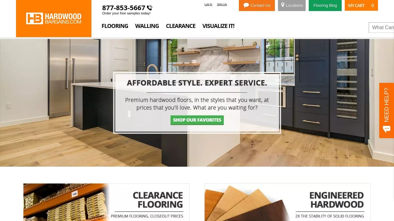 Hardwood Bargains website screenshot