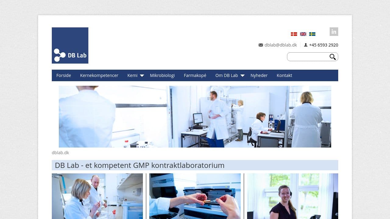 ALS Odense (previously DB Lab) website screenshot