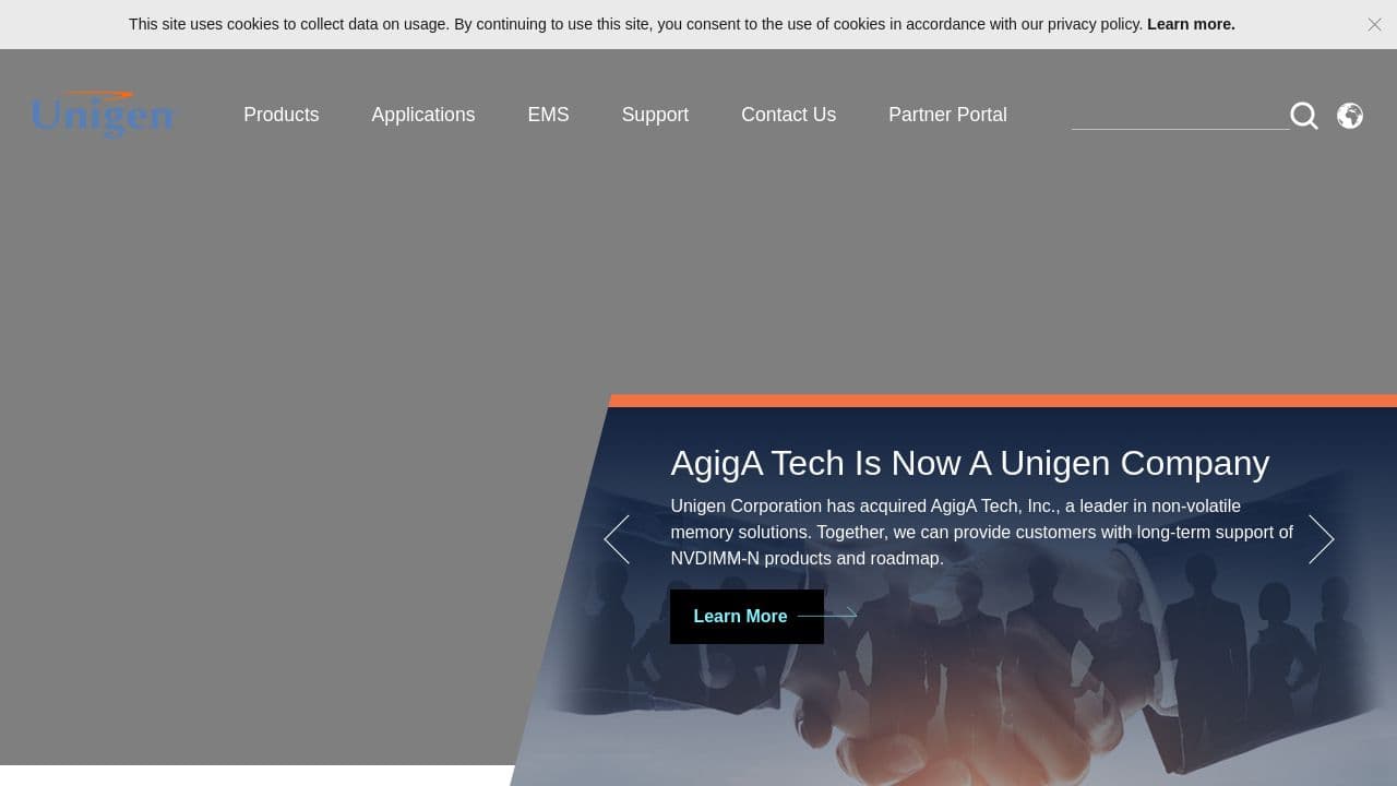 Unigen Corporation website screenshot