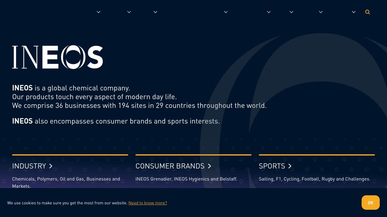 INEOS website screenshot
