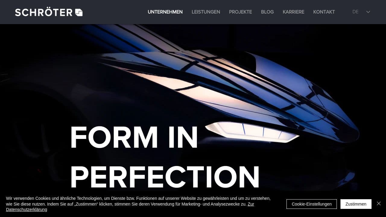 Schröter Modell- und Formenbau GmbH website screenshot