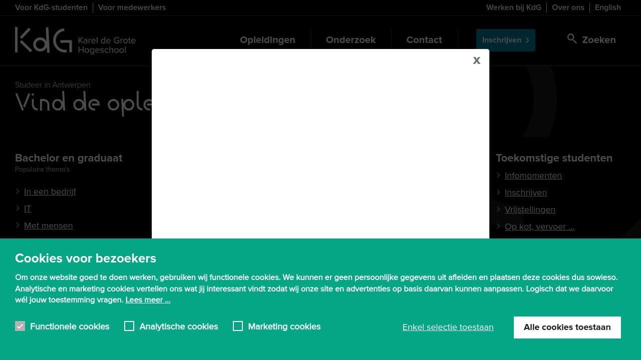 Karel de Grote-Hogeschool website screenshot