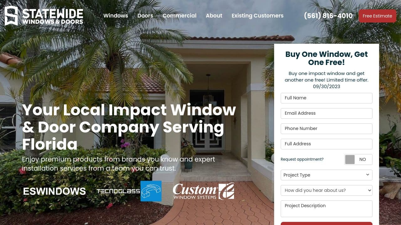 Statewide Windows & Doors website screenshot