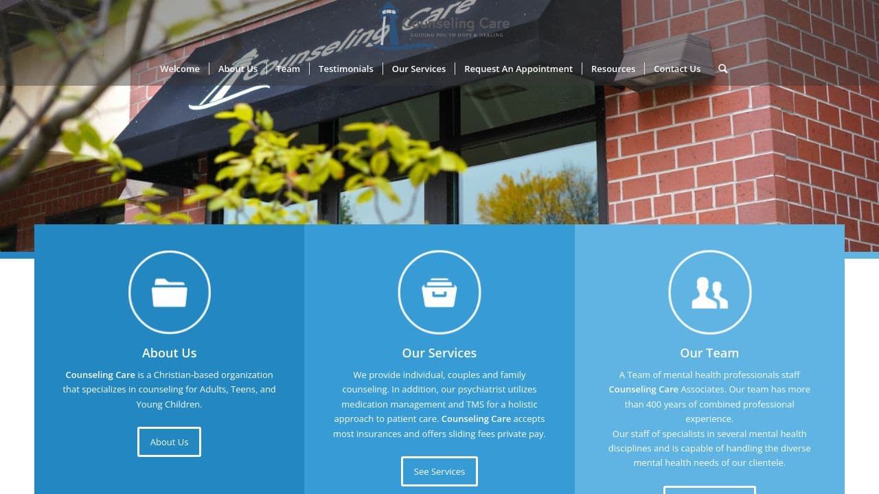 Counseling Care website screenshot