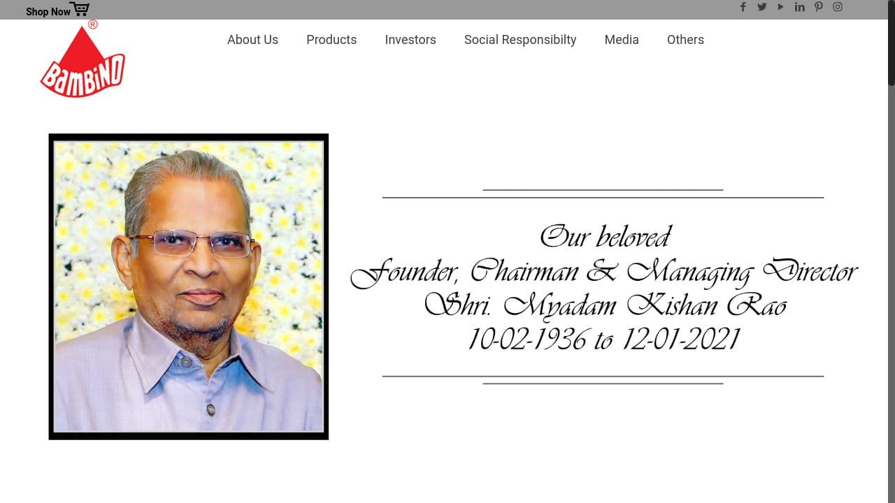 Bambino Agro Industries Limited website screenshot