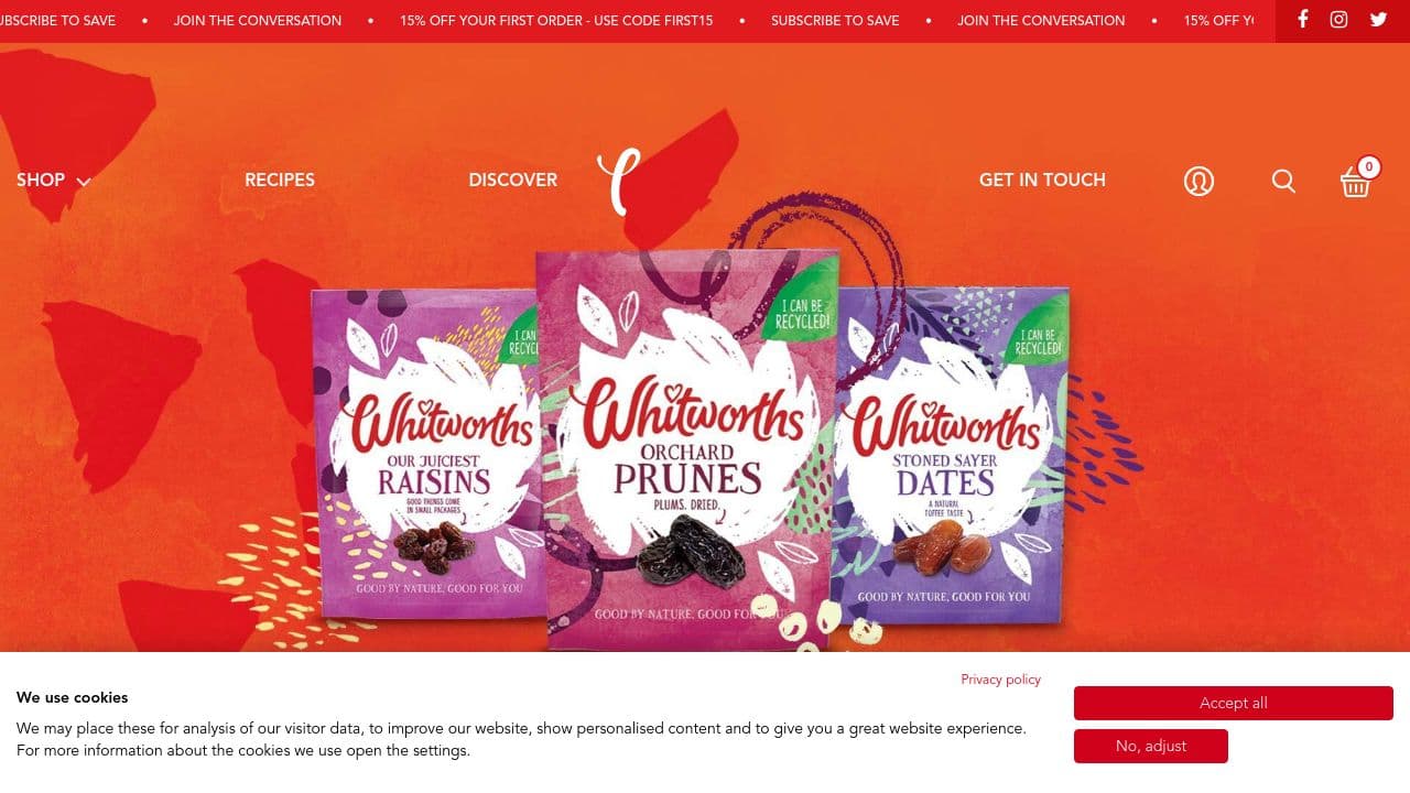 Whitworths Ltd website screenshot